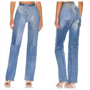 EB Denim  Lace Up in Medium Wash
